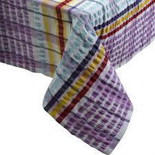 Don't get worried about soiling your tablecloths, our disposable checkered tablecloths like white/serenity blue disposable checkered tablecloth or the white/yellow disposable checkered tablecloth will make clean up easy for you. Seersucker 100 Cotton Tablecloths Kitchen Picnic Checked Table Linen 50 X 70 Sorbet Buy Online In Andorra At Andorra Desertcart Com Productid 67996285