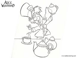 Elegant tea party coloring book by kent sorsky issuu. Printable Alice In Wonderland Tea Party Coloring Pages Novocom Top
