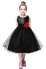 Yming Girls Flower Flower Sequin Princess Tutu Tulle Birthday Party Dress 9 10 Years Black Size Tabl Lace Party Dresses Flower Girl Dresses Party Dress Classy