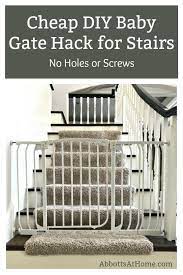 Diy Baby Gate Hack For Stairs No Drill Diy Baby Gate Diy Baby Stuff Baby Gate