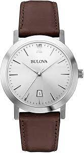 Interviews with watch collectors, industry experts, and brand historians. Amazon Com Bulova Classic Quartz Mens Watch Stainless Steel With White Leather Strap Silver Tone Model 96b217 Watches