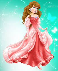 Disney Princess Fan Art Princess Ariel In Red Dress And Brown Hair Disney Princess Fan Art Disney Princess Images Princess Ariel