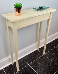 Unfinished Pine Narrow Shaker Console Sofa Wall Table With Etsy In 2020 Wall Table Simple Side Tables Diy Side Table