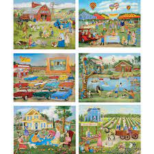 Experts say that challenging puzzles activate new parts of your brain to help you solve them. Set Of 6 Kay Lamb Shannon 300 Large Piece Jigsaw Puzzles Bits And Pieces