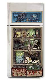 If your fridge doors are blank … the first thing you do in the morning after a shower is make your bed, and you're never late for anything. Halloween Fridge Door Cover Horror Fridge Halloween Scene Setter Horror Shop Com