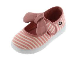 Victoria Girl S Bow Mary Jane Coral Striped Just Shoes For Kids