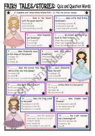 Try this fun fairy tales quiz. Fairy Tales Stories 20 Quiz And Question Words Esl Worksheet By Aimee S