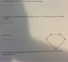 10 in a reguliur polygon each interior angle is 140 circ greater than cilch crierior angle calculate the number of sides of the polygon / read the lesson on angles of a polygon for more information and examples. What Is Interior Angle Of A Regular Polygon