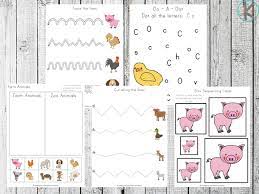 free free printable farm animals worksheet pack for kindergarten