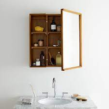 Stainless steel bathroom cabinet mirror doors vasari. Mid Century Bathroom Cabinet With Shelves West Elm United Kingdom