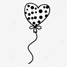 Download Black Line Birthday Happy Heart Shaped Print Balloon Heart Shaped Balloon Black Png Transparent Clipart Image And Psd File For Free Download