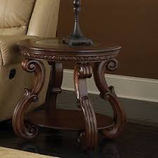 Homelegance Cavendish Warm Cherry Glass Ornate End Table Lowes Com Glass End Tables End Tables Wood End Tables