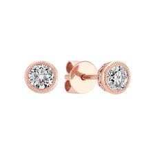 Maybe you would like to learn more about one of these? Bezel Set Diamond Earrings In 14k Rose Gold Shane Co