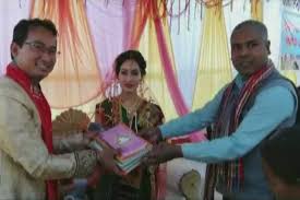 Easily invite wedding guests using this neat wedding card form where guests enter their information and respond to an rsvp. Assamese Couple Asks For Old Clothes Books As Wedding Gifts