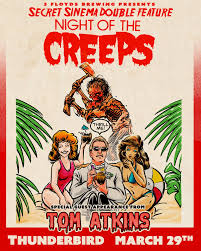 Secret Sinema Double Feature: Night of the Creeps with Tom Atkins at  Thunderbird on Sun March 29th • Arcane City