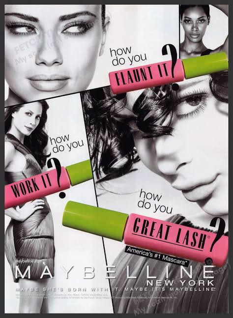 Maybelline Great Lash Super Models 2000s Print Advertisement Ad 2008