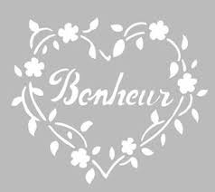 Pochoir Adhesif 12 X 12 Cm Coeur Bonheur Pochoir A Imprimer Pochoir Pochoir Silhouette