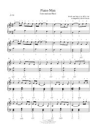 If you don't want to sing, play the vocal line in the right hand. Piano Man By Billy Joel Piano Sheet Music Intermediate Level