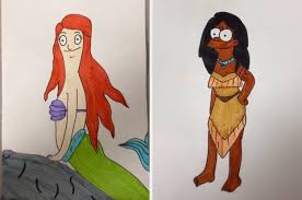 However, disney was soon under fire for having female leads that needed to be rescued by men. This Woman Draws Disney Princesses As Cartoon Characters