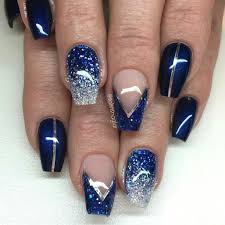 Maybe you would like to learn more about one of these? Blue Silver Nails Blue And Silver Nails Blue Glitter Nails In 2021 Blue And Silver Nails Navy And Silver Nails Silver Nails