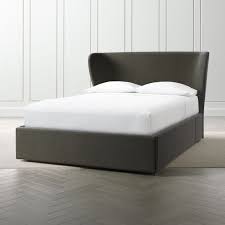 Product titleking pleated wingback bed in linen smokey quartz. Carlie Queen Wingback Headboard With Upholstered Storage Base Reviews Crate And Barrel