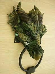 Dragon Door Knocker Gothic Dragon Polymer Clay Fairy Dragon Head