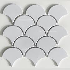 Gạch Mosaic Vảy Cá Màu Trắng - GachMosaic.Com