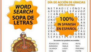 Podemos rastrear ésta histórica tradición este es el origen de nuestra celebración anual de thanksgiving day. Spanish Thanksgiving Day Vocabulary Dia De Accion De Gracias Woodward Spanish