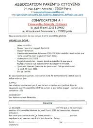 Je ne pourrais pas assister. Assemblee Generale De L Association Convocation Association Parents Citoyens Pour Le Droit D Acces A Un Lycee De Proximite A Paris