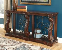 Ashley Furniture Signature Design Alymere Sofa Table Or Entertainment Console Rectangular Rustic Table Top Decor Traditional Console Tables Ashley Furniture