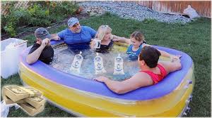 Last To Leave Freezing Ice Pool Wins 5 000 Challenge Pool Challenges Daily Bumps