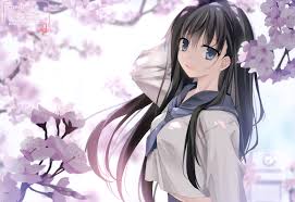 The hairband is just the touch of cuteness that completes the anime hair fashion of this little girl. Anime Girl Long Black Hair Posted By Sarah Walker