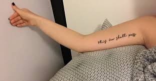 The morning star shone in the sky. This Too Shall Pass Tattoo On The Inner Arm