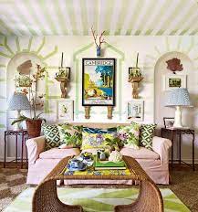 Inside A Chic And Charming Mural Filled Palm Beach Apartment Living Room Colors Decor Home Decor