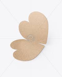Download Kraft Two Heart Shaped Cards Mockup In Stationery Mockups On Yellow Images Object Mockups