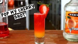 Pop My Cherry Shot Tipsy Bartender Recipe Cherry Drink Cherry Vodka Vodka Garnish