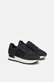 Black And White Leopard Print Tennis Shoes Zara Mujer Deportivo Estampado Animal Print Sneakers Leopard Print Sneakers Leather Shoes Woman