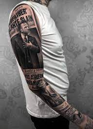 Mafia Realistic Tattoo Sleeve Gangster Mafia Tattoo 2020 Stue Devilish Gangster Tattoos Realistic Tattoo Sleeve Tattoo Mafia