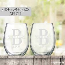 Download Etched Wine Glasses Set Names With Wedding Date Ilyb Designs