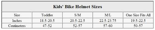 bike helmets size chart bike adults