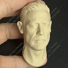 Uomini in scala 1/6 non verniciati soldato Rick Grimes Negan Head Carving  The Walking Dead White Model Head Fit 12 ''Action Figure Body