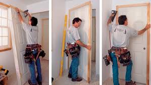 Door jamb frames consist of two vertical legs, or side jambs, and a horizontal board at the top, called the head jamb. Setting Prehung Doors Fine Homebuilding