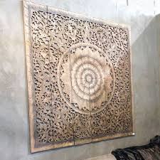 Mandala Carved Wood Wall Art Panel Grey Headboard Carved Wood Wall Art Wood Wall Art Wooden Wall Art Panels