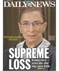 SUPREME LOSS Ruth Bader Ginsburg, 1933-2020 — bit.ly/3kviDJL Remembering  the Brooklyn-born justice, Supreme Court titan, who fought for women and  minorities EDITORIAL: bit.ly/2ZPYKFj PHOTOS: The life and career of RBG —  bit.ly/33FOMrs