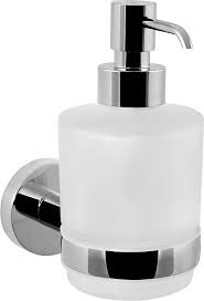 So a couple of weeks ago at bed, bath & beyond, i picked up a very inexpensive olive oil. Eight Soap Dispenser Large Holder Frosted Glass Chrome Plated Metal