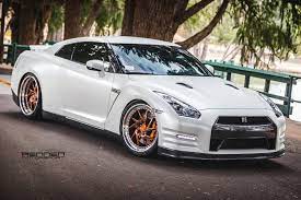 Quintessential Automotive Beauty Gold Rennen Wheels On White Nissan Gt-r Nissan Gt-r Gtr Automotive