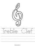 Music coloring pages for kids to print and color. Treble Clef Coloring Page Twisty Noodle
