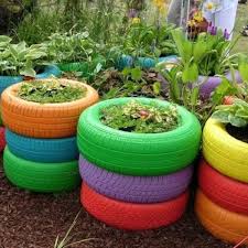 Wunderschone Bunte Gartendeko Tire Garden School Garden Sensory Garden
