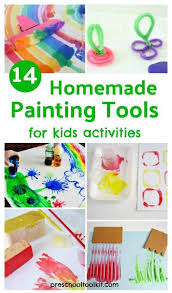 14 Homemade Painting Tools For Preschool Painting Activities Kids Painting Activities Preschool Painting Preschool Art Activities