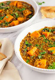 Moroccan Sweet Potato Lentil Stew Monkey And Me Kitchen Adventures Sweet Potato Lentil Vegetarian Recipes Lentil Stew